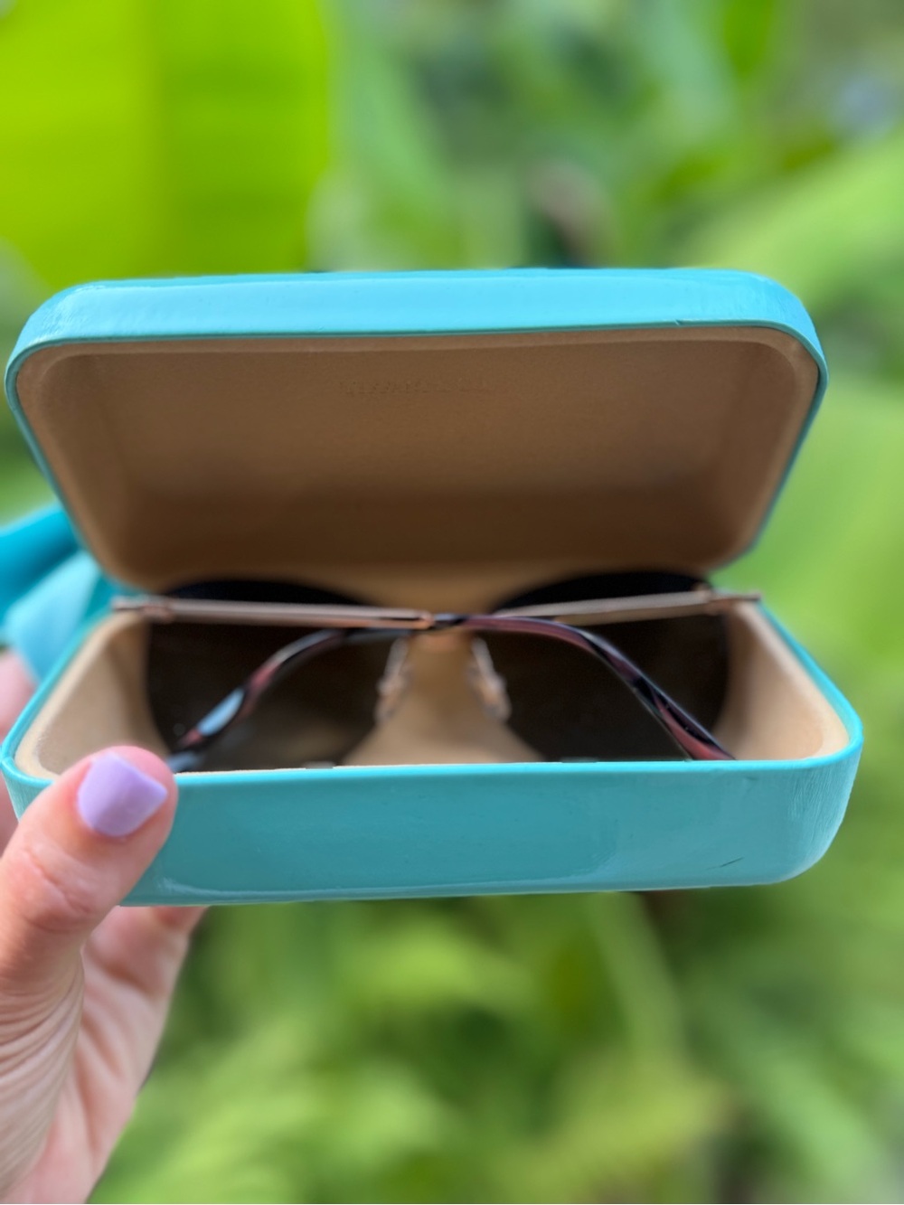 Tiffany & Co. Cat Eye Metal Frame Sunglasses with Case & Cloth